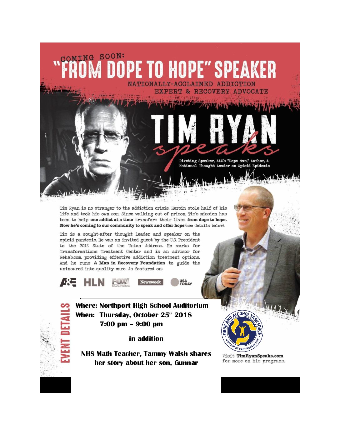 Tim Ryan Speaks:  Riveting Speaker and Thought Leader on the Opioid Epidemic