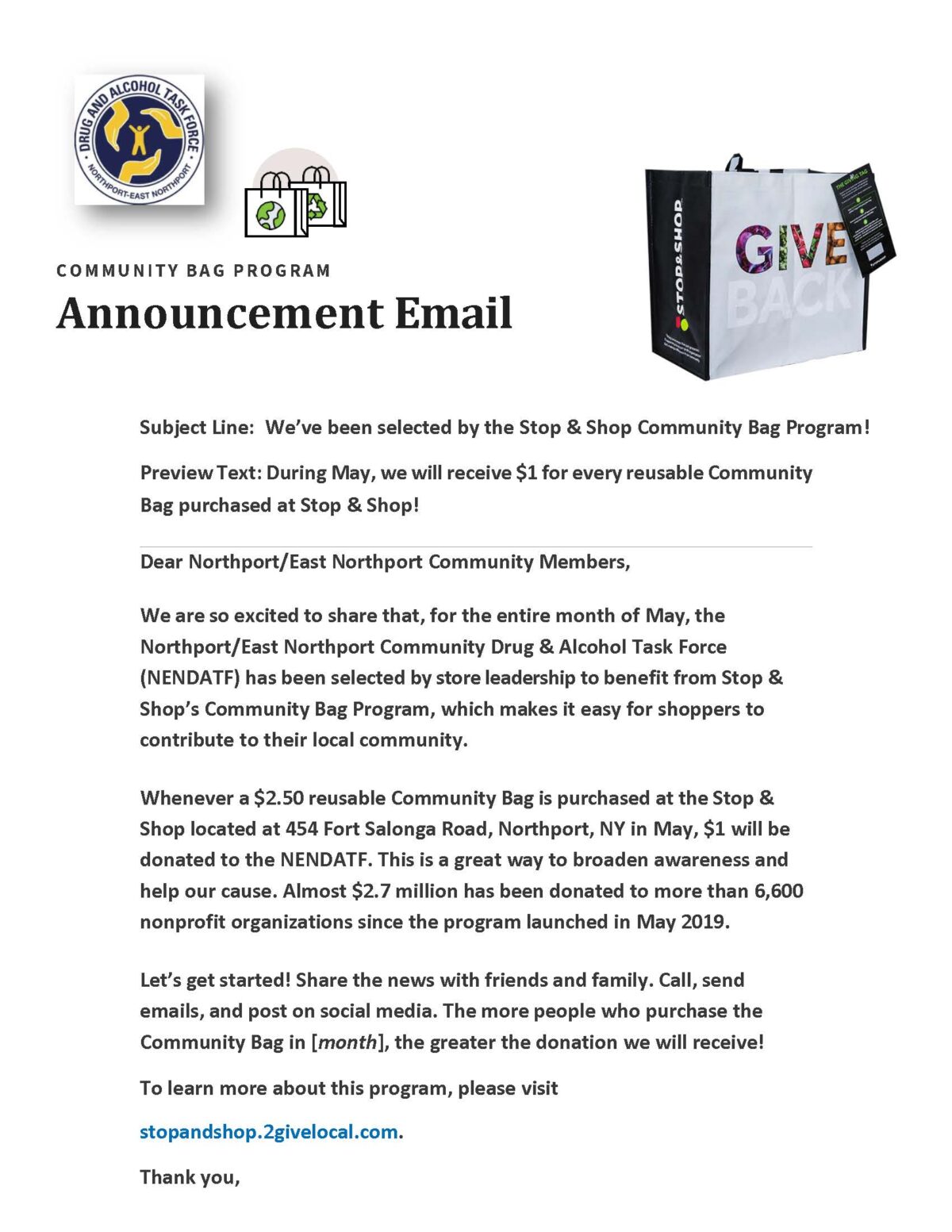 Community Bag Program